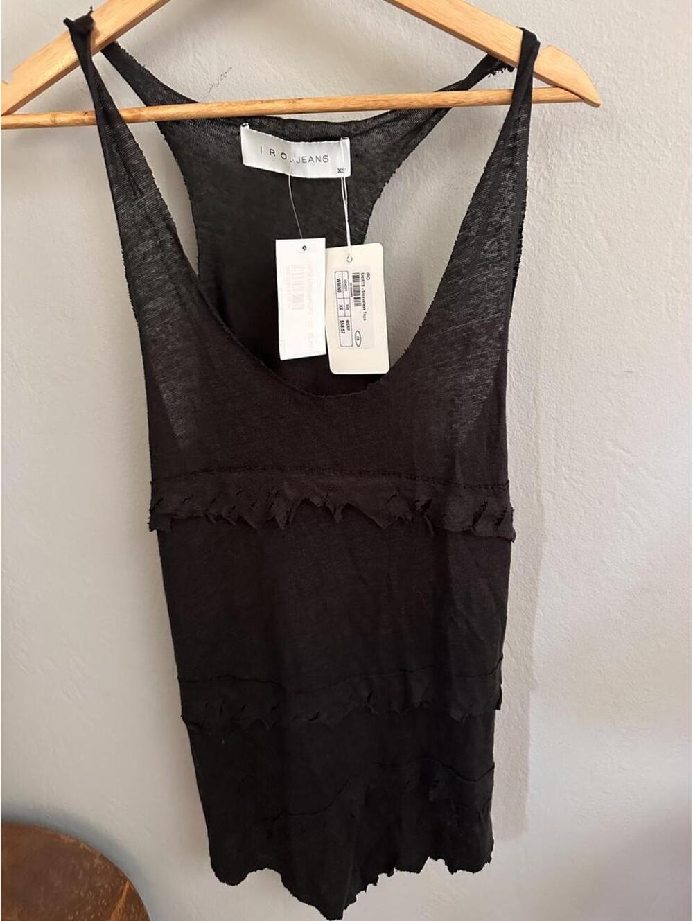 IRO Women's Black and Grey Vests-tanks-cami